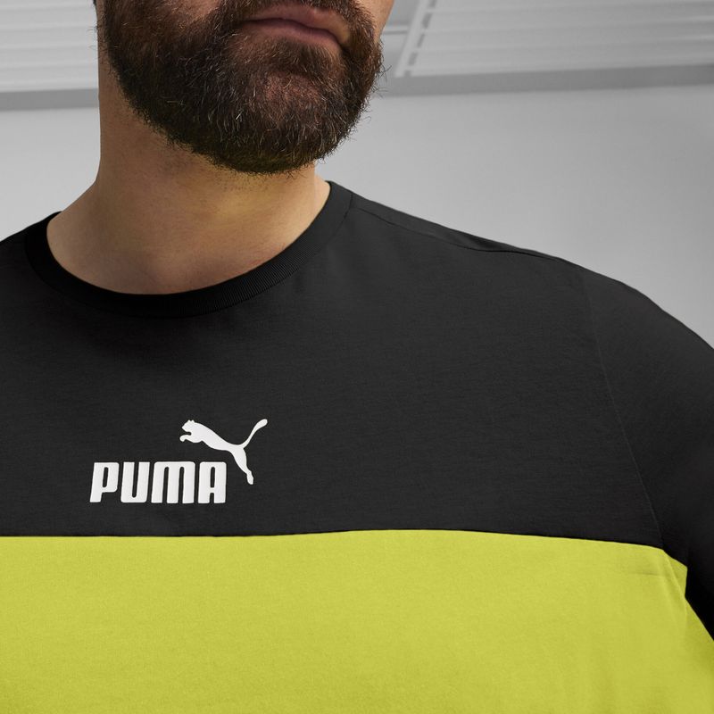 Pánské tričko PUMA ESS+ Block Tee puma black/lime sheen 5