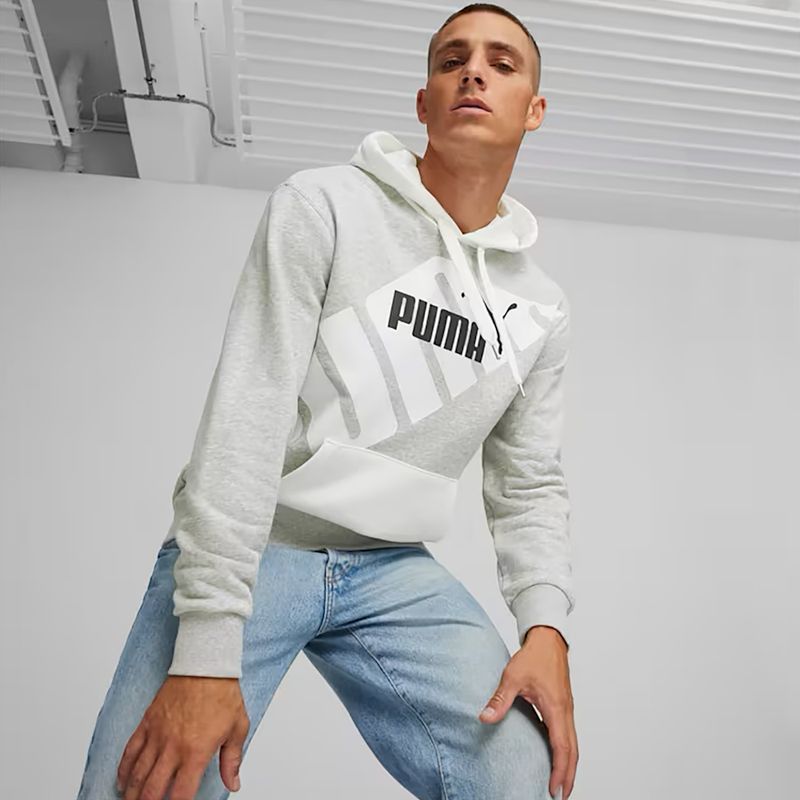 Pánská mikina  PUMA Power Graphic Hoodie TR light gray heather 3