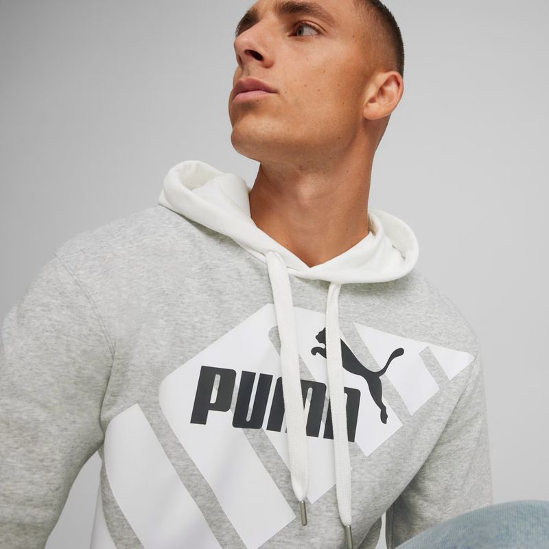 Pánská mikina  PUMA Power Graphic Hoodie TR light gray heather 6