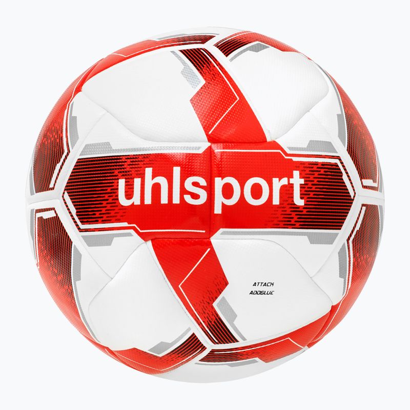 Fotbalový míč Uhlsport Attack Addglue white/red/silver velikost 4 4