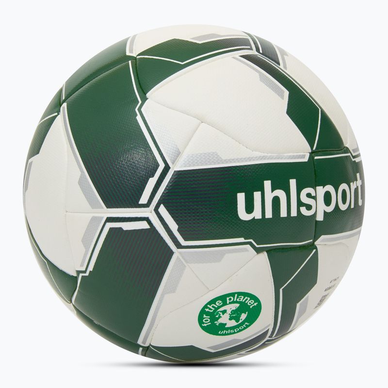 Fotbalový míč uhlsport Attack Addglue For The Planet white/dark green/silver velikost 4 2