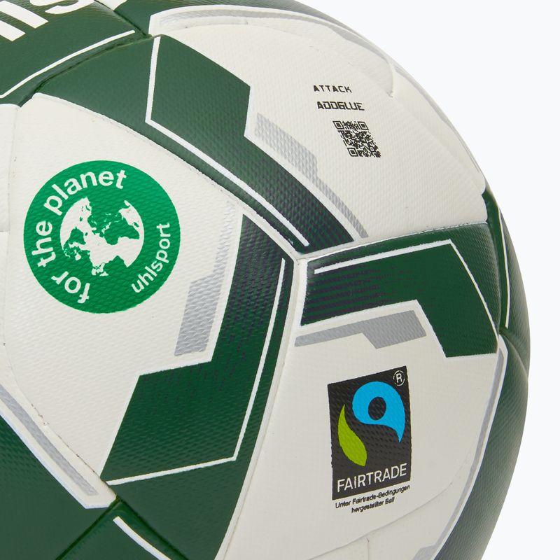Fotbalový míč uhlsport Attack Addglue For The Planet white/dark green/silver velikost 4 3