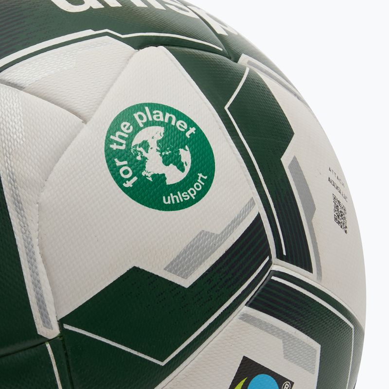 Fotbalový míč uhlsport Attack Addglue For The Planet white/dark green/silver  velikost 5 3