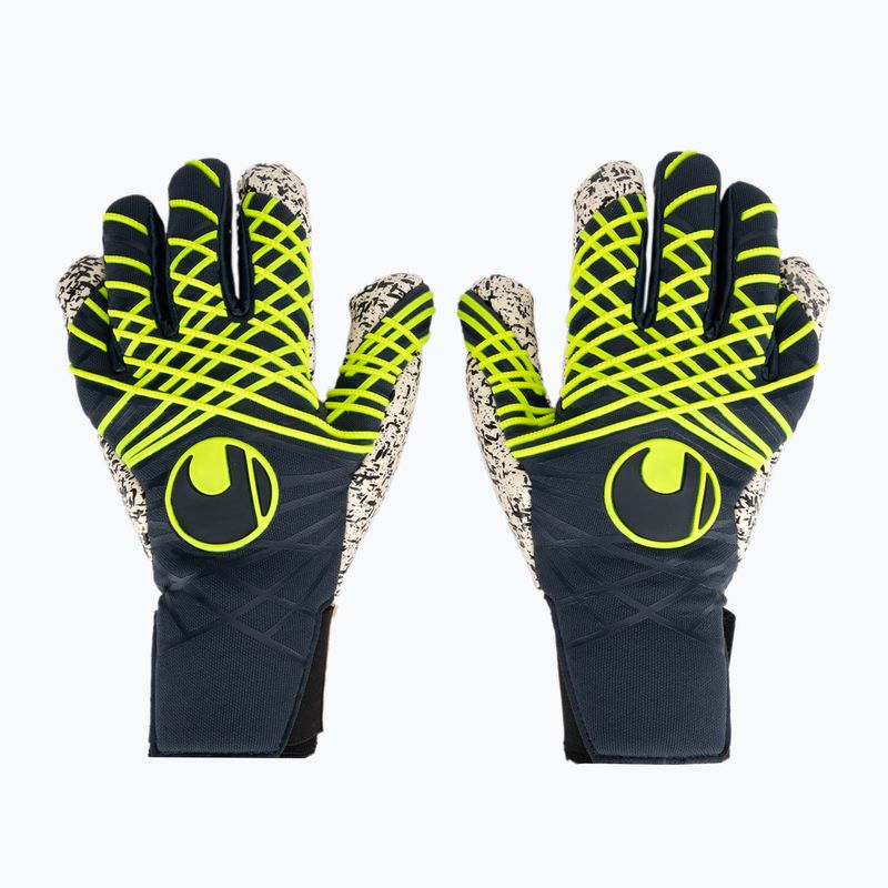 Brankářské rukavice  uhlsport Prediction Supergrip + HN navy/white/fluo yellow