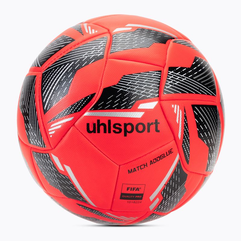 Fotbalový míč uhlsport Match Addglue fluo red/navy/silver velikost  5