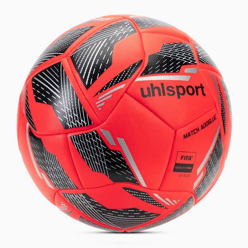 Fotbalový míč uhlsport Match Addglue fluo red/navy/silver velikost  5 2
