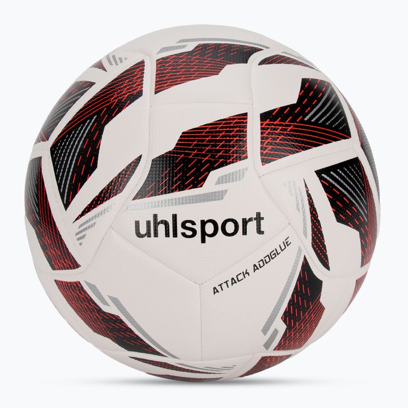 Fotbalový míč uhlsport Attack Addglue white/black/fluo red velikost 4