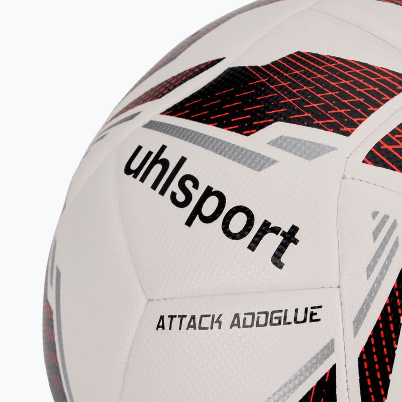 Fotbalový míč uhlsport Attack Addglue white/black/fluo red velikost 4 3