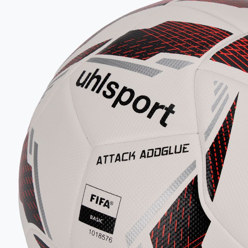 Fotbalový míč uhlsport Attack Addglue white/black/fluo red velikost 5 3