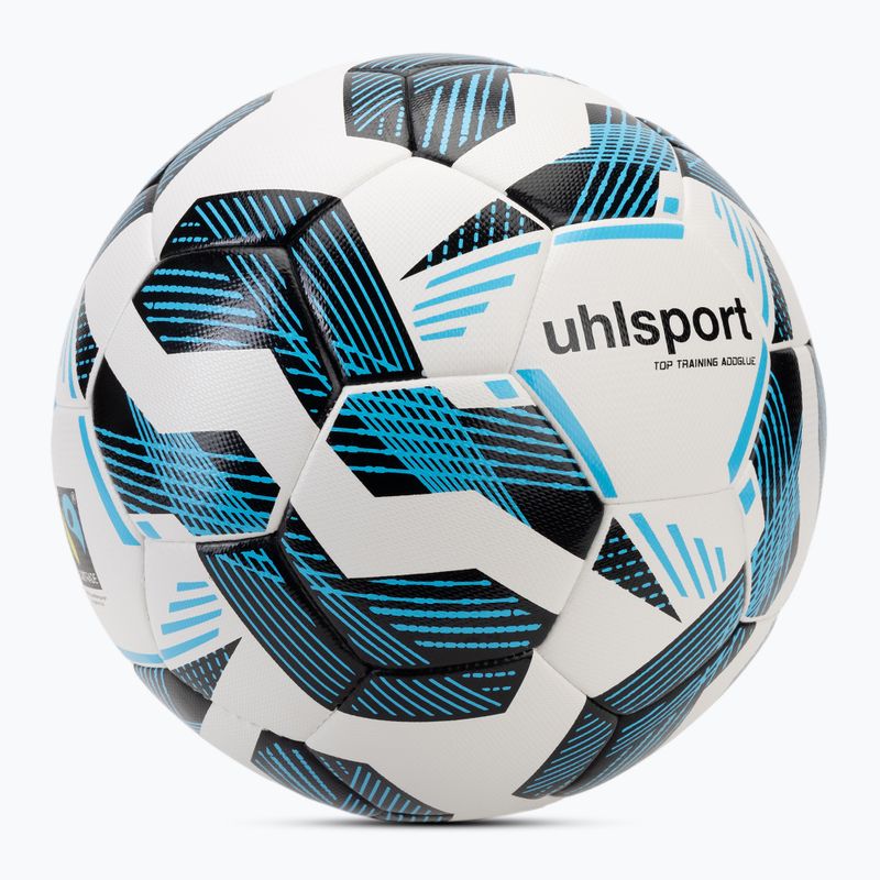 Fotbalový míč uhlsport Fairtrade Top Training Addglue white/black/fluo blue velikost 4 2