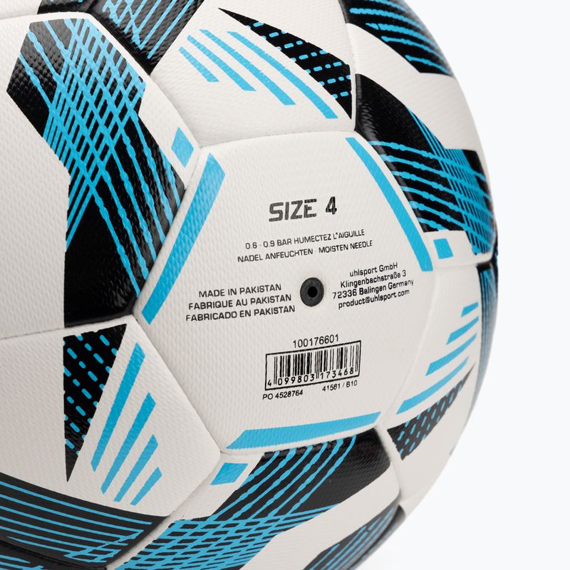 Fotbalový míč uhlsport Fairtrade Top Training Addglue white/black/fluo blue velikost 4 4