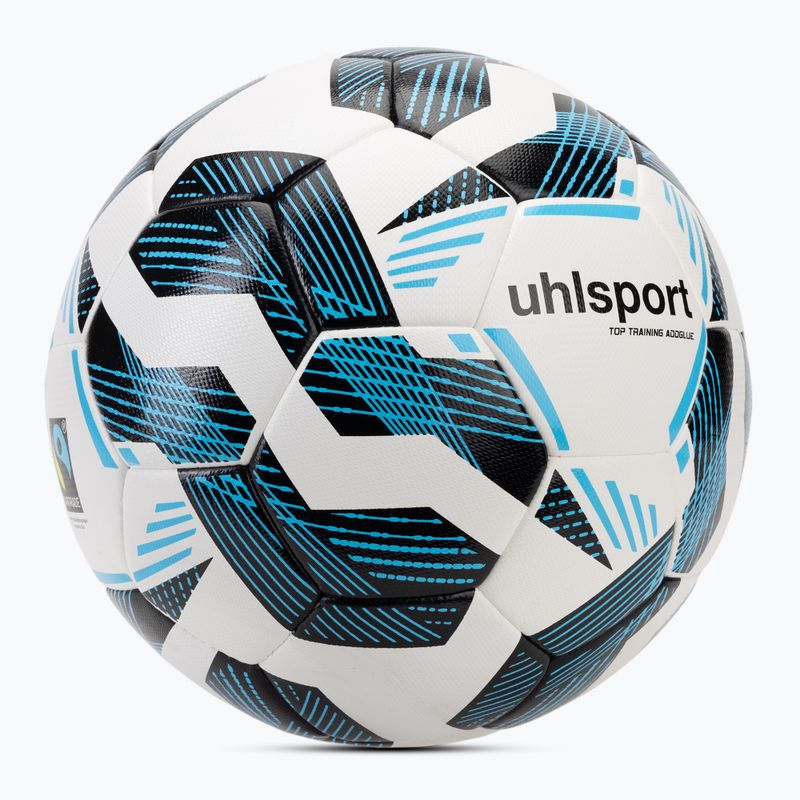 Fotbalový míč uhlsport Fairtrade Top Training Addglue white/black/fluo blue velikost 5 2