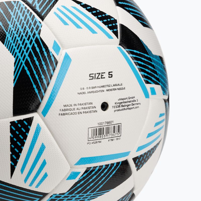 Fotbalový míč uhlsport Fairtrade Top Training Addglue white/black/fluo blue velikost 5 4