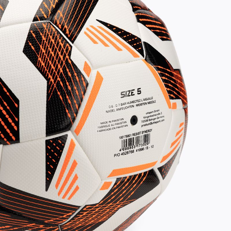 Fotbalový míč uhlsport Resist Synergy white/black/fluo orange velikost 5 4