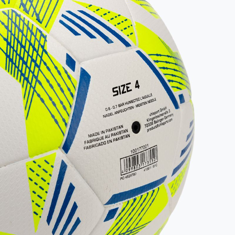 Fotbalový míč uhlsport 350 Lite Addglue white/fluo yellow/dark blue velikost 4 3