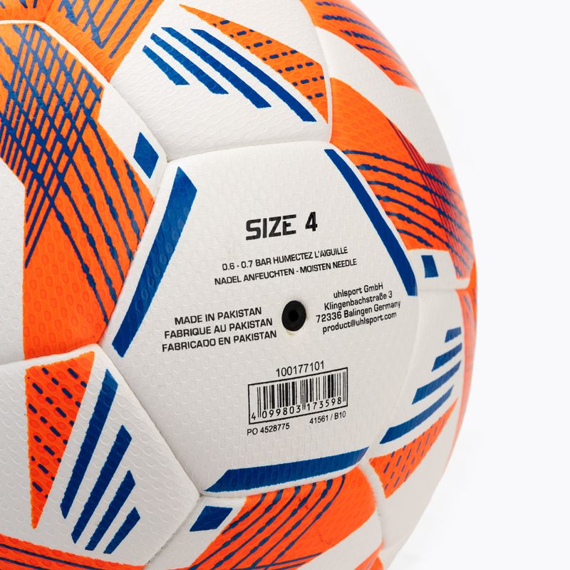 Fotbalový míč uhlsport 290 Ultra Lite Addglue white/fluo orange/dark blue velikost 4 3
