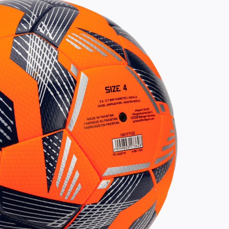 Fotbalový míč uhlsport 290 Ultra Lite Addglue fluo orange/navy/silver velikost 4 3