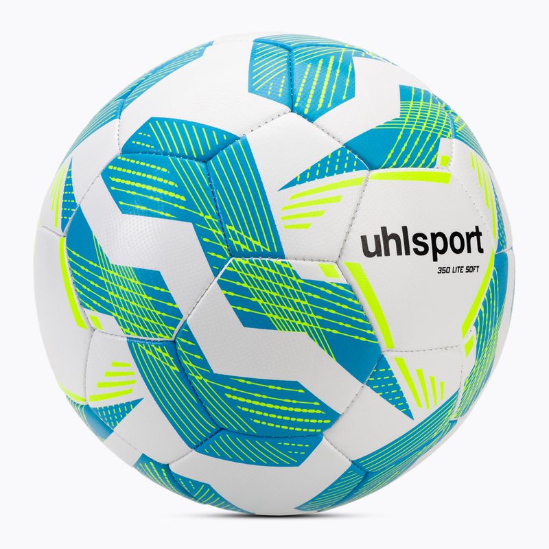 Fotbalový míč uhlsport Lite Soft 350 white/light blue/fluo yellow velikost 5 2