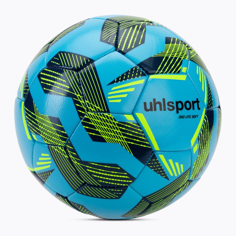 Fotbalový míč uhlsport Lite Soft 350 light blue/navy/fluo green velikost  4 2