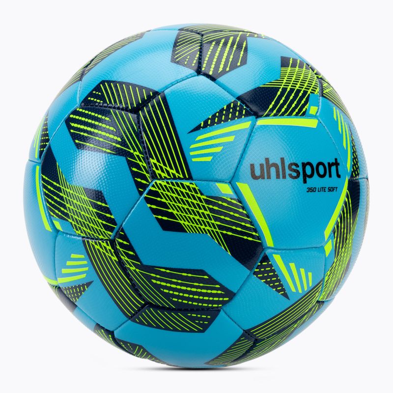 Fotbalový míč uhlsport Lite Soft 350 light blue/navy/neo yellow velikost 5 2