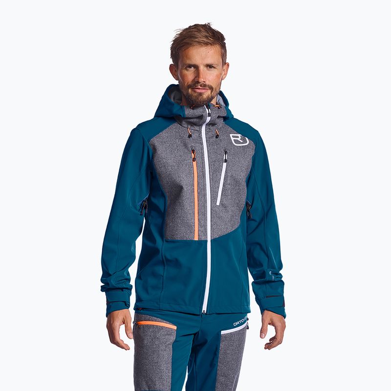Pánská softshellová bunda Ortovox Pordoi navy blue 60173