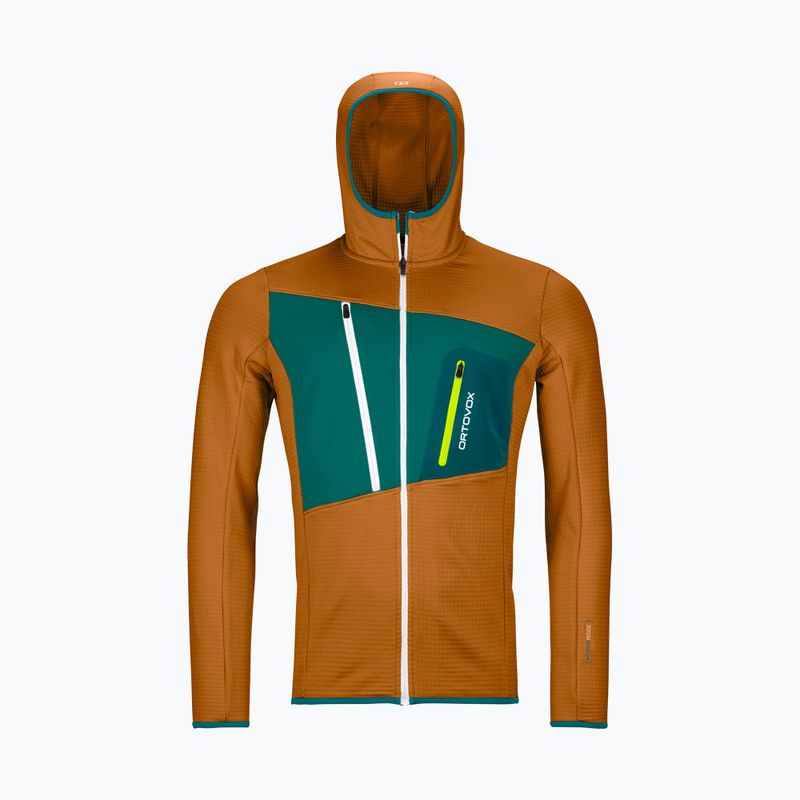 Pánská trekingová mikina Ortovox Fleece Grid Hoody hnědá 87211 9
