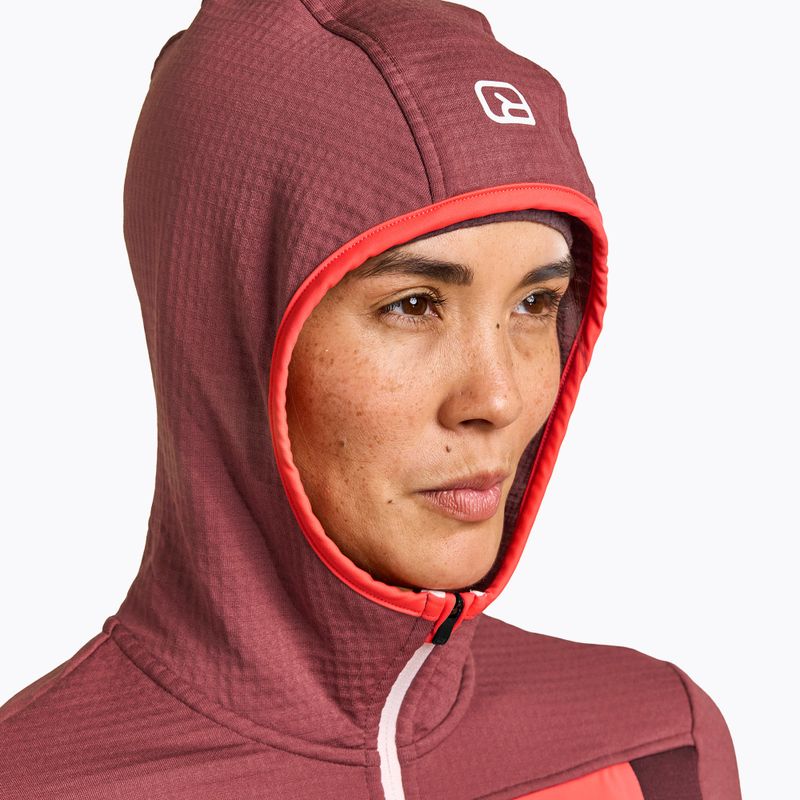 Dámská trekingová mikina Ortovox Fleece Grid Hoody červená 87201 4