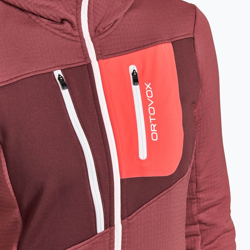 Dámská trekingová mikina Ortovox Fleece Grid Hoody červená 87201 5