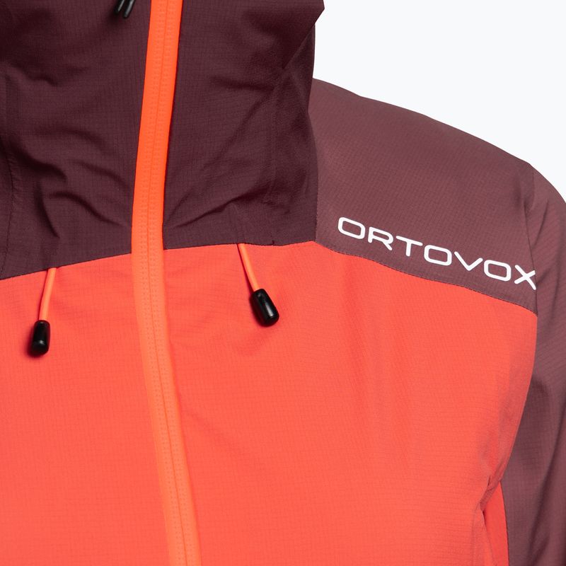 Dámská bunda do deště ORTOVOX Westalpen 3L Světle oranžová a bordó 7021200018 3