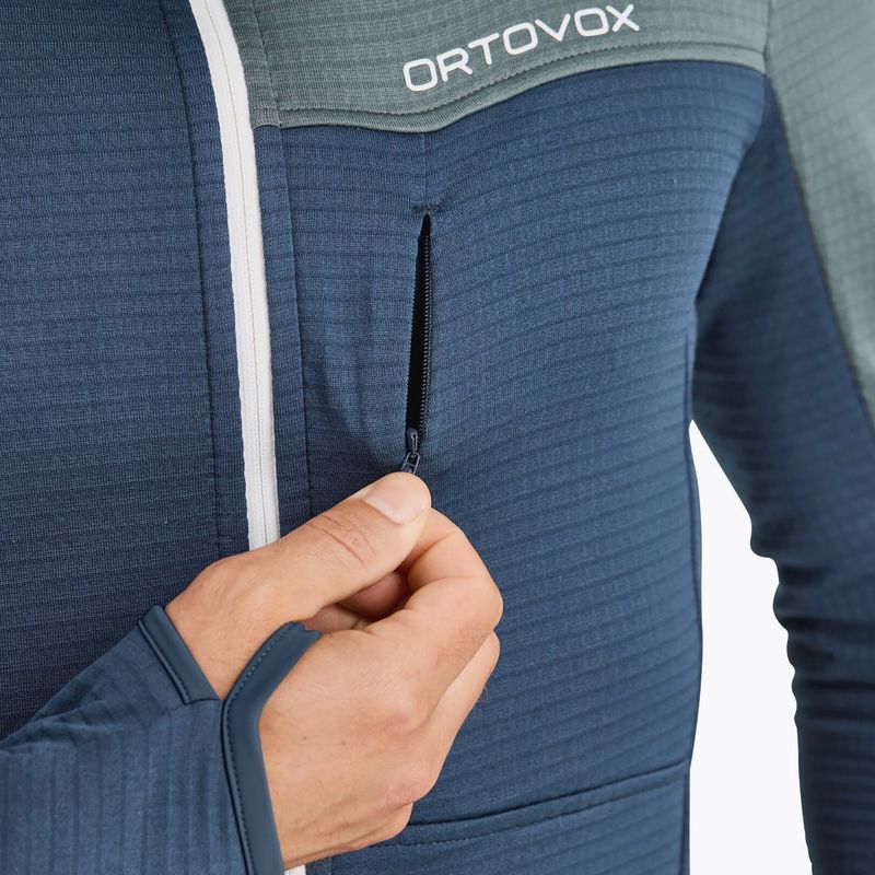 Pánská mikina ORTOVOX Fleece Light Grid Hooded deep ocean 4