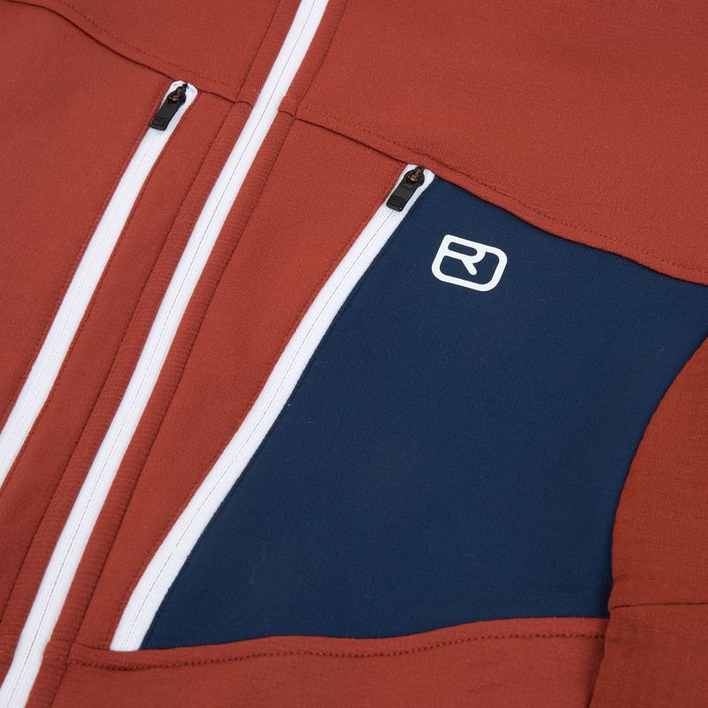 Pánská mikina ORTOVOX Fleece Grid Hoody clay orange 3