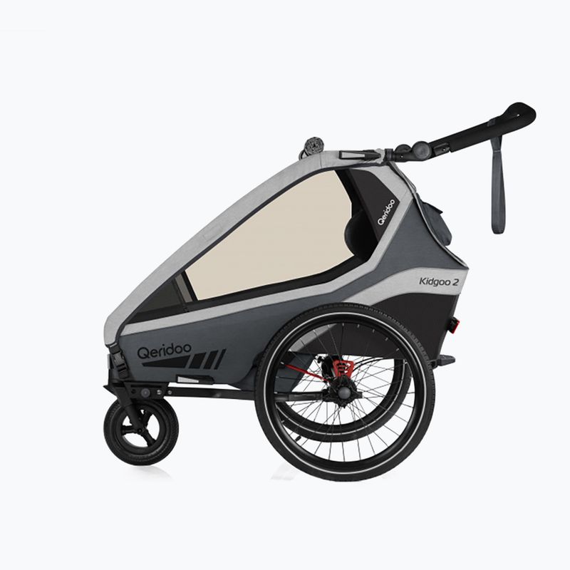 Dvoumístný vozík za jízdní kolo Qeridoo Kidgoo 2 šedý Q-KDG2-22-SG 3