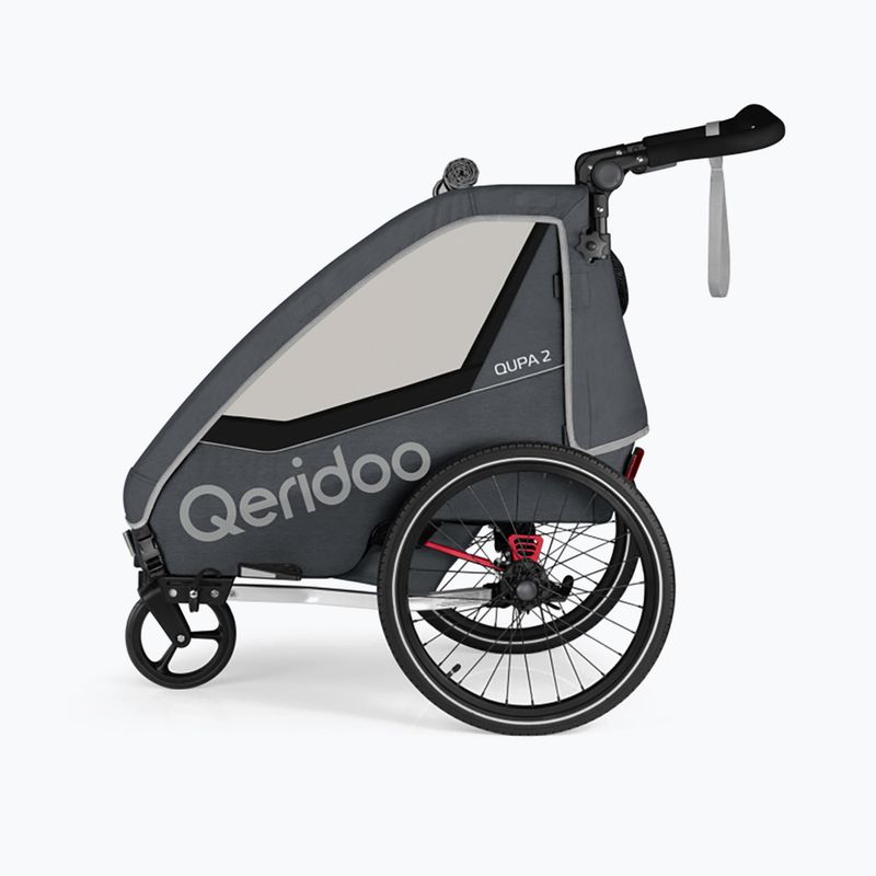 Přívěs na kolo Qeridoo Qupa 2 šedý 2