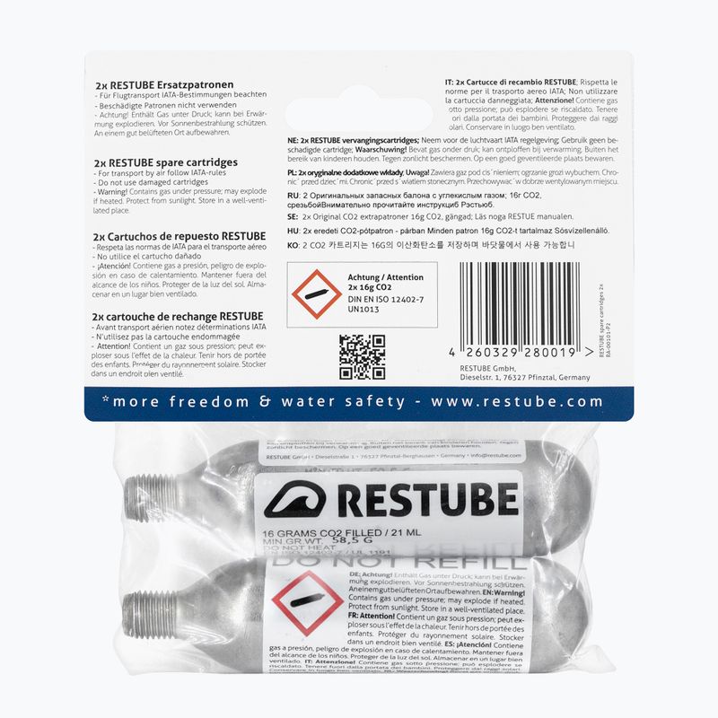Kartuše CO2 (2ks 16g) pro kartuše Restube MRA0004 2