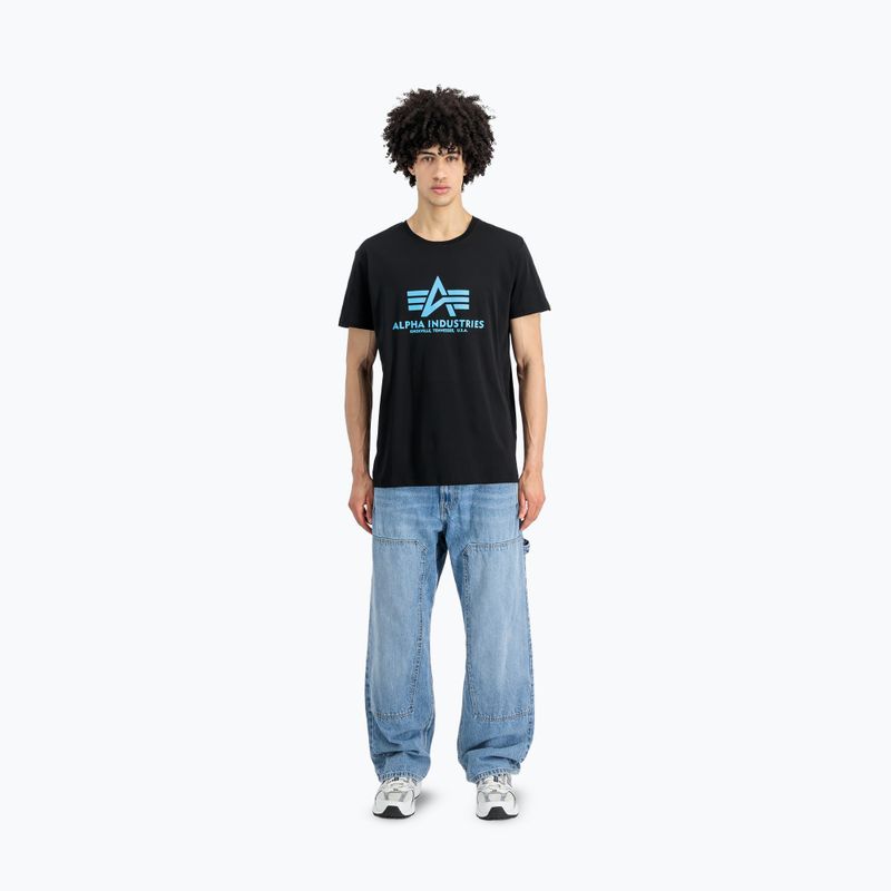 Pánské polo tričko Alpha Industries black/blue 2