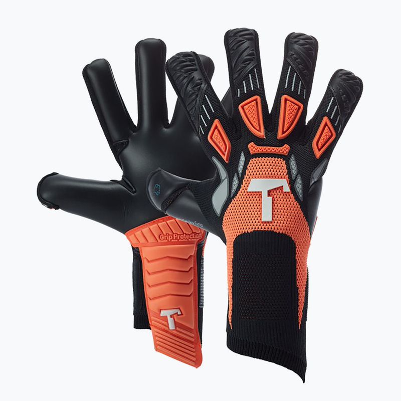 T1TAN Rebel Re:Born brankářské rukavice černo-oranžové 201929 7