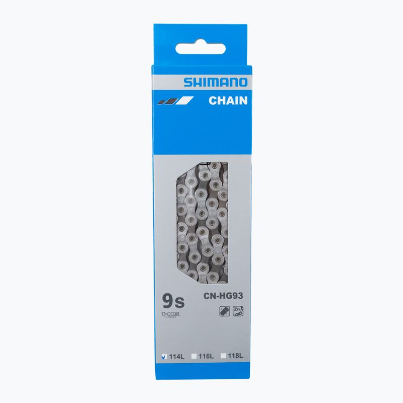 Řetěz na kolo Shimano CN-HG93 + Pin 9rz 114 článků stříbrný ICNHG93114I