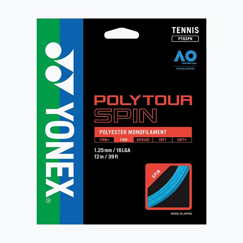 Tenisové struny YONEX Poly Tour Spin 125 Set černá