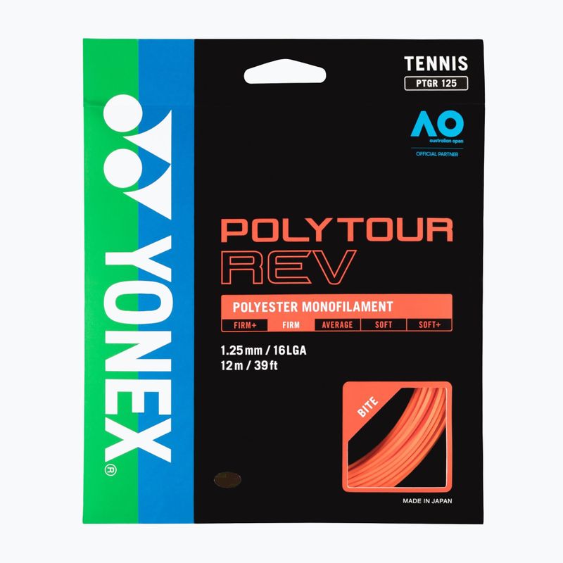 Tenisové struny YONEX Poly Tour Rev 125 Set 12 m oranžové 2