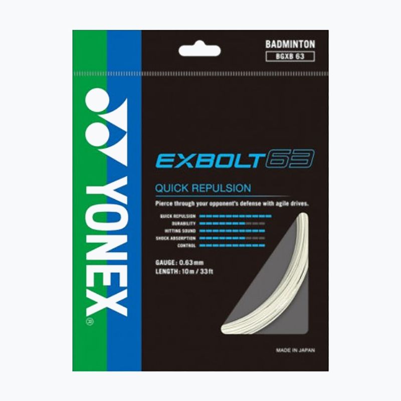 Badmintonové struny YONEX Exbolt 63 Set 10 m white 2