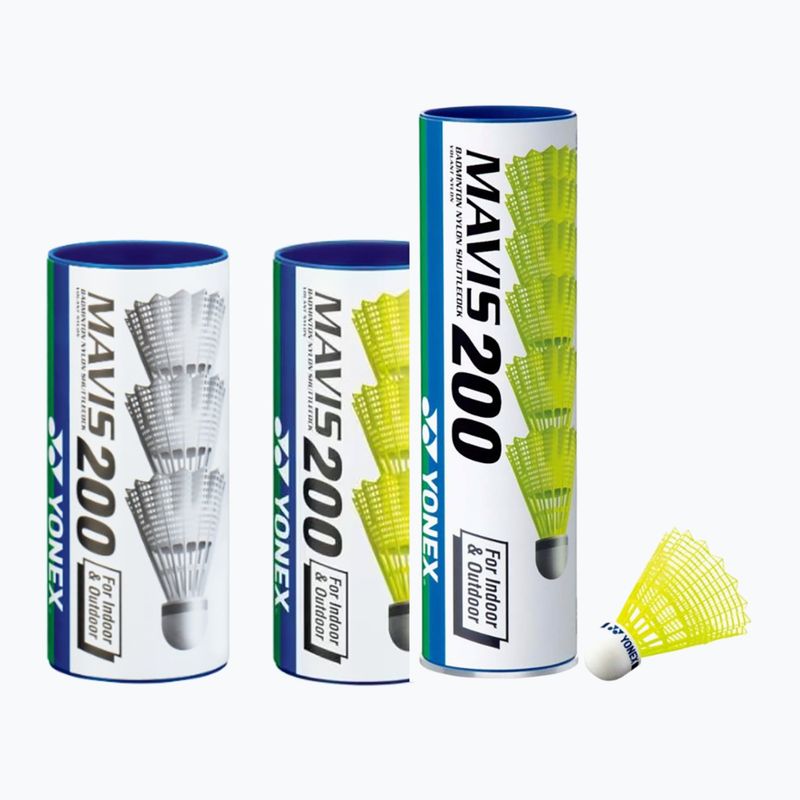 Badmintonové košíčky YONEX Mavis 200 3 szt. yellow