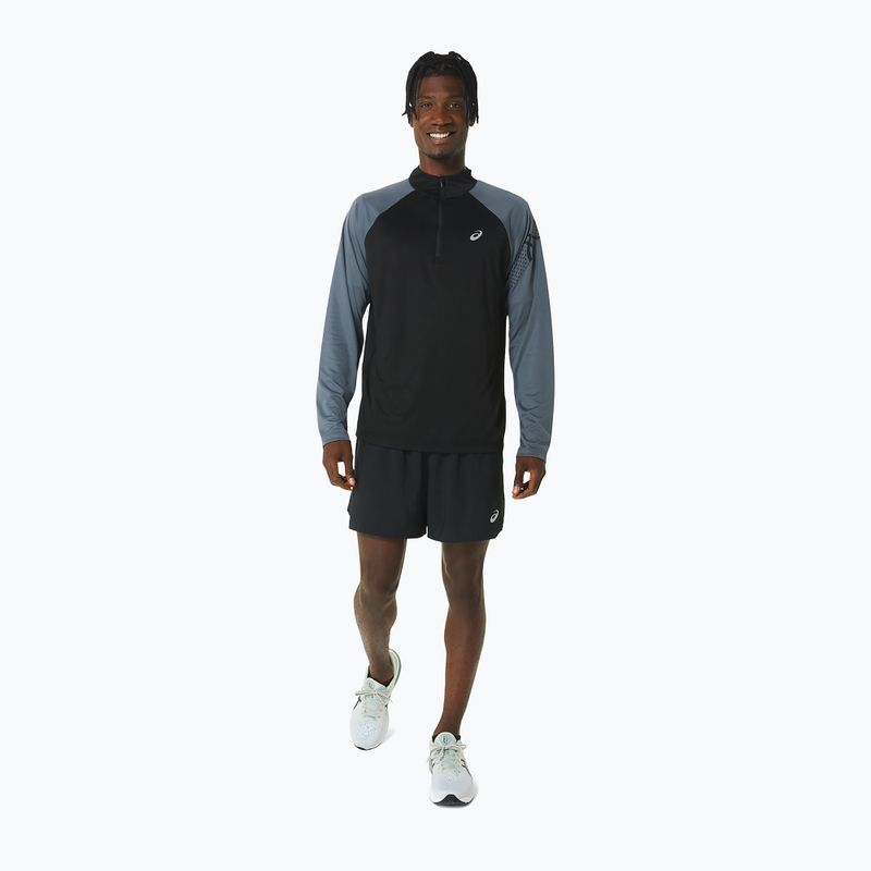 Pánský běžecký longsleeve ASICS Icon 1/2 Zip performance black/carrier grey 2