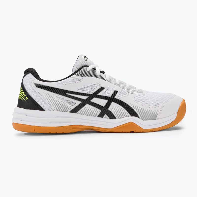 Pánská squashová obuv ASICS Upcourt 5 white / safety yellow 2
