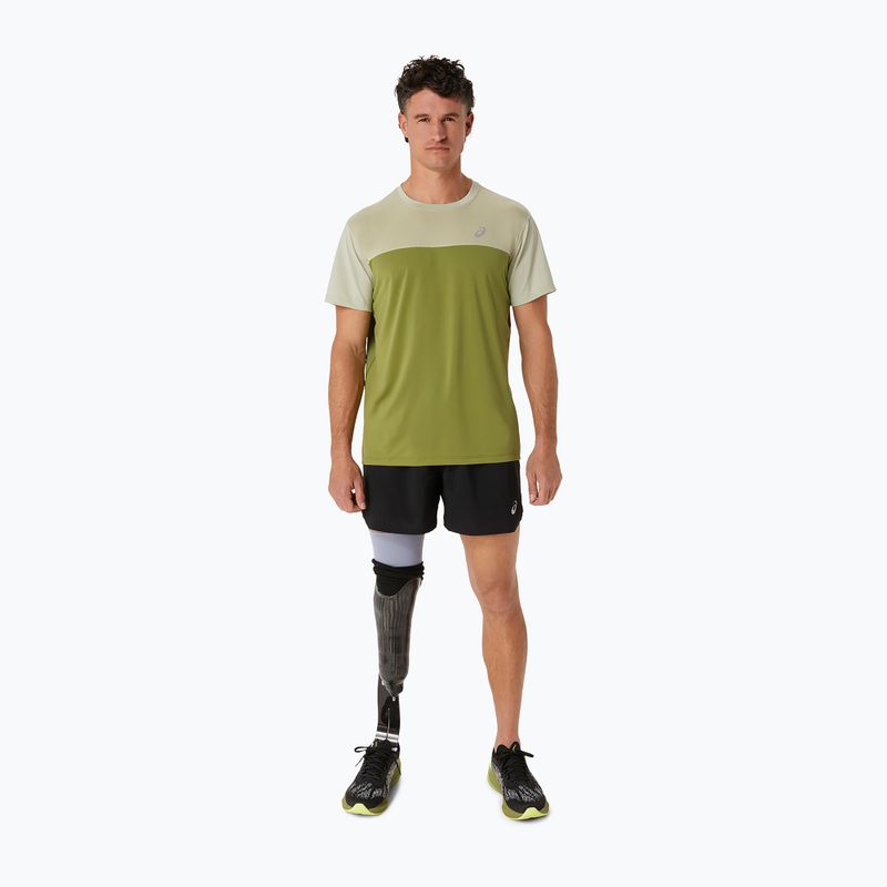 Koszulka do biegania męska ASICS Race Top performance dried leaf green/cactus 2