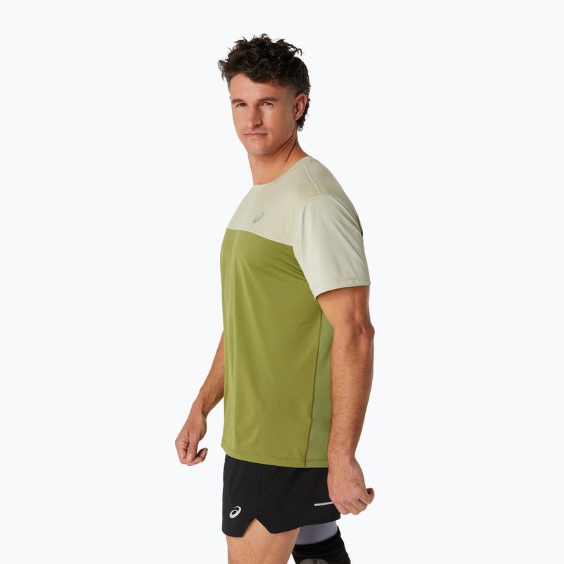 Koszulka do biegania męska ASICS Race Top performance dried leaf green/cactus 4