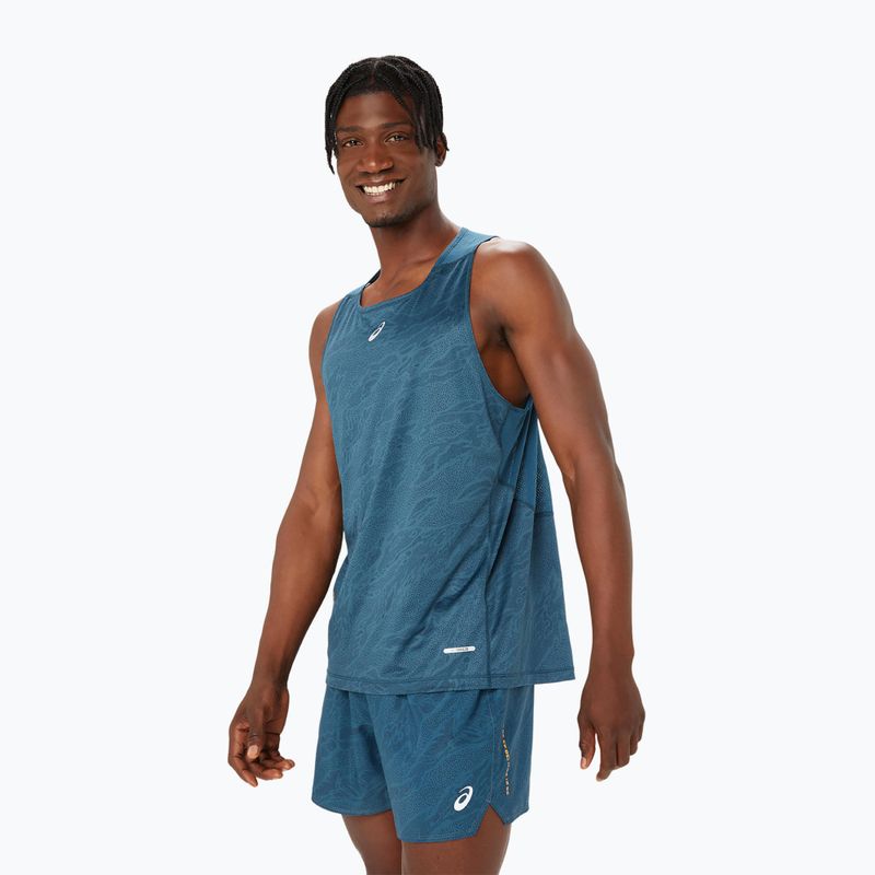 Pánské běžecké tílko ASICS Fujitrail Singlet magnetic blue 4