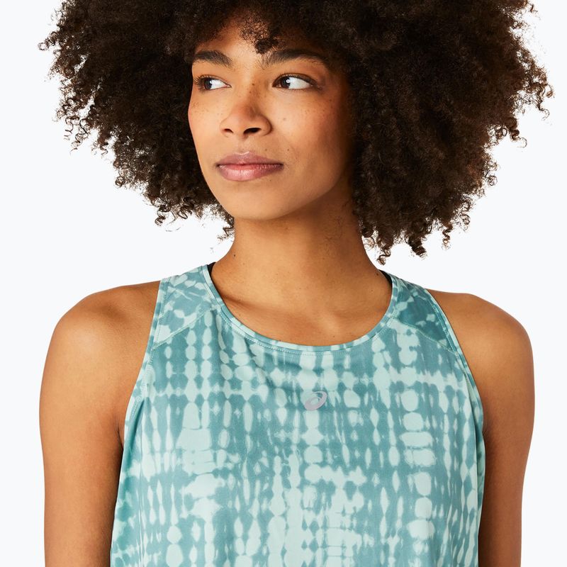 Dámské běžecké tílko tank top ASICS Road All Over Print Tank light celadon 4