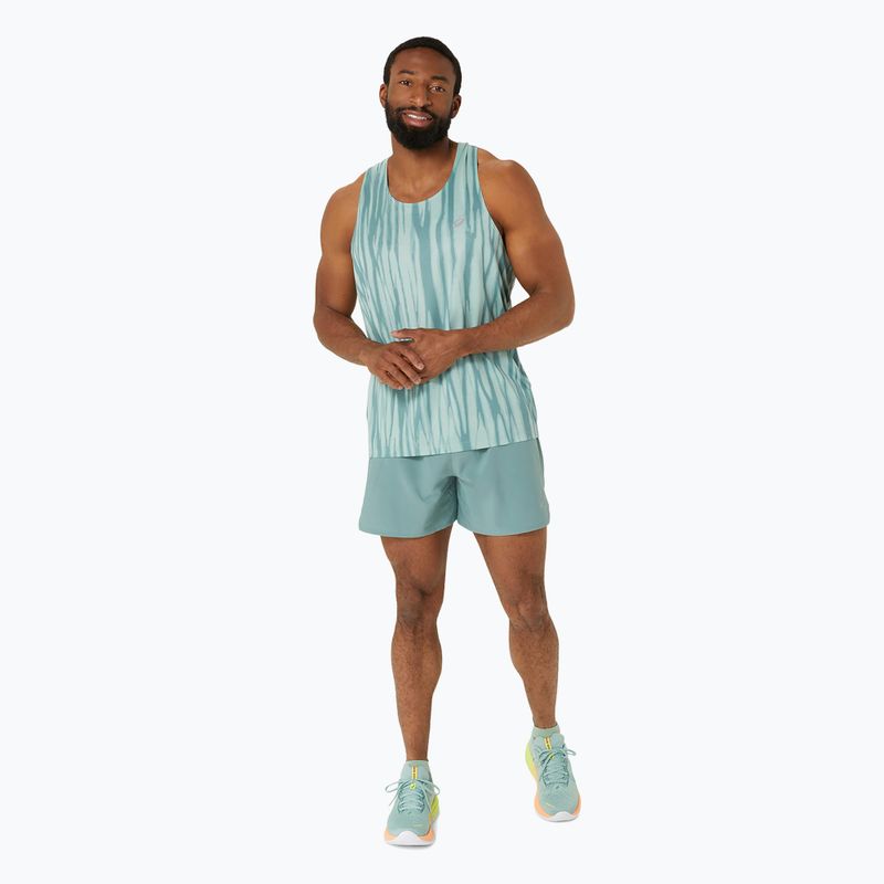 Pánské běžecké tílko tank top  ASICS  Road All Over Print Singlet light celadon/celadon 2