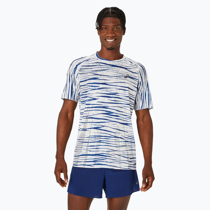 Koszulka do biegania męska ASICS Metarun Shibori Top brich/blue expanse