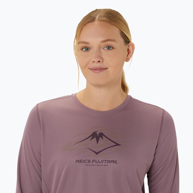 Dámské běžecké tričko longsleeve  ASICS Fujitrail Logo dusty mauve 4
